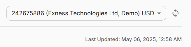 Account selector dropdown in analytics dashboard