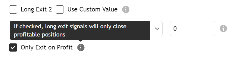 Only Exit on Profit option in the Strategy Builder