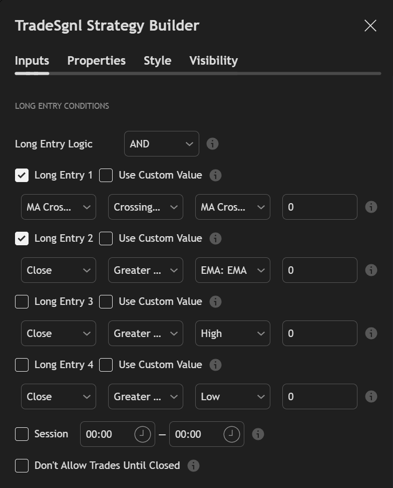 No-Code Strategy Builder
